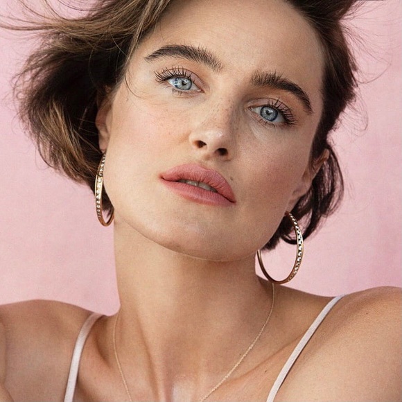 Kendra Scott Selena Large Hoops Earrings Vintage Gold Sparkly White Zirconia $78 - Picture 5 of 17